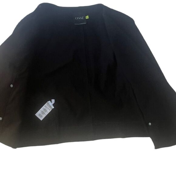 Lysse Women’s Black Open Drape Front Cardigan Fall Short Jacket size XL - Picture 5 of 9